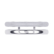 5.00 Cttw Round Lab Created Moiissanite Pave Set Double Domed Open Cuff Bracelet