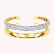 5.00 Cttw Round Lab Created Moiissanite Pave Set Double Domed Open Cuff Bracelet