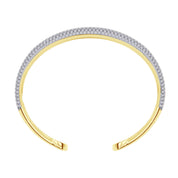 5.00 Cttw Round Lab Created Moiissanite Pave Set Double Domed Open Cuff Bracelet