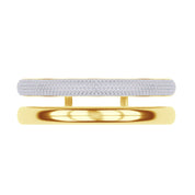 5.00 Cttw Round Lab Created Moiissanite Pave Set Double Domed Open Cuff Bracelet