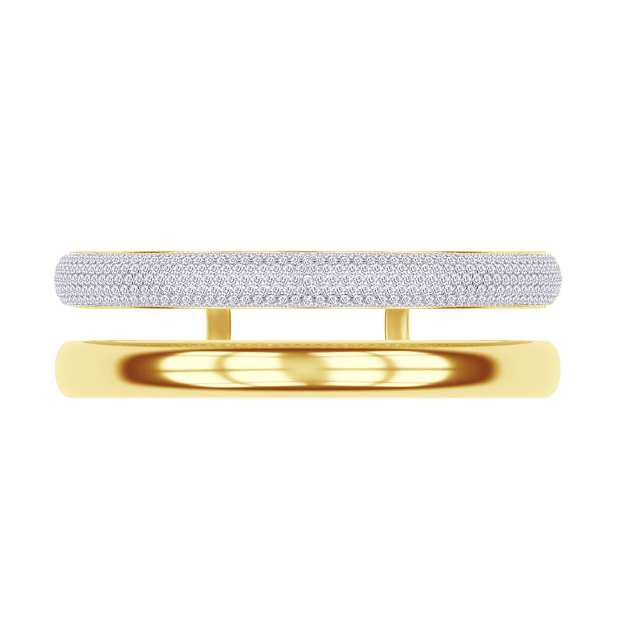 5.00 Cttw Round Lab Created Moiissanite Pave Set Double Domed Open Cuff Bracelet