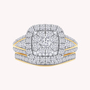 Halo Engagement Bridal Set Lab Grown Diamond Ring