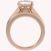 Modern Lab Grown Diamond Ring with 7mm Princess Cut Center Stone