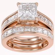 Modern Lab Grown Diamond Ring with 7mm Princess Cut Center Stone