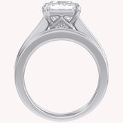 Modern Lab Grown Diamond Ring with 7mm Princess Cut Center Stone
