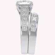 Modern Lab Grown Diamond Ring with 7mm Princess Cut Center Stone