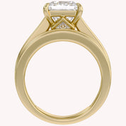 Modern Lab Grown Diamond Ring with 7mm Princess Cut Center Stone