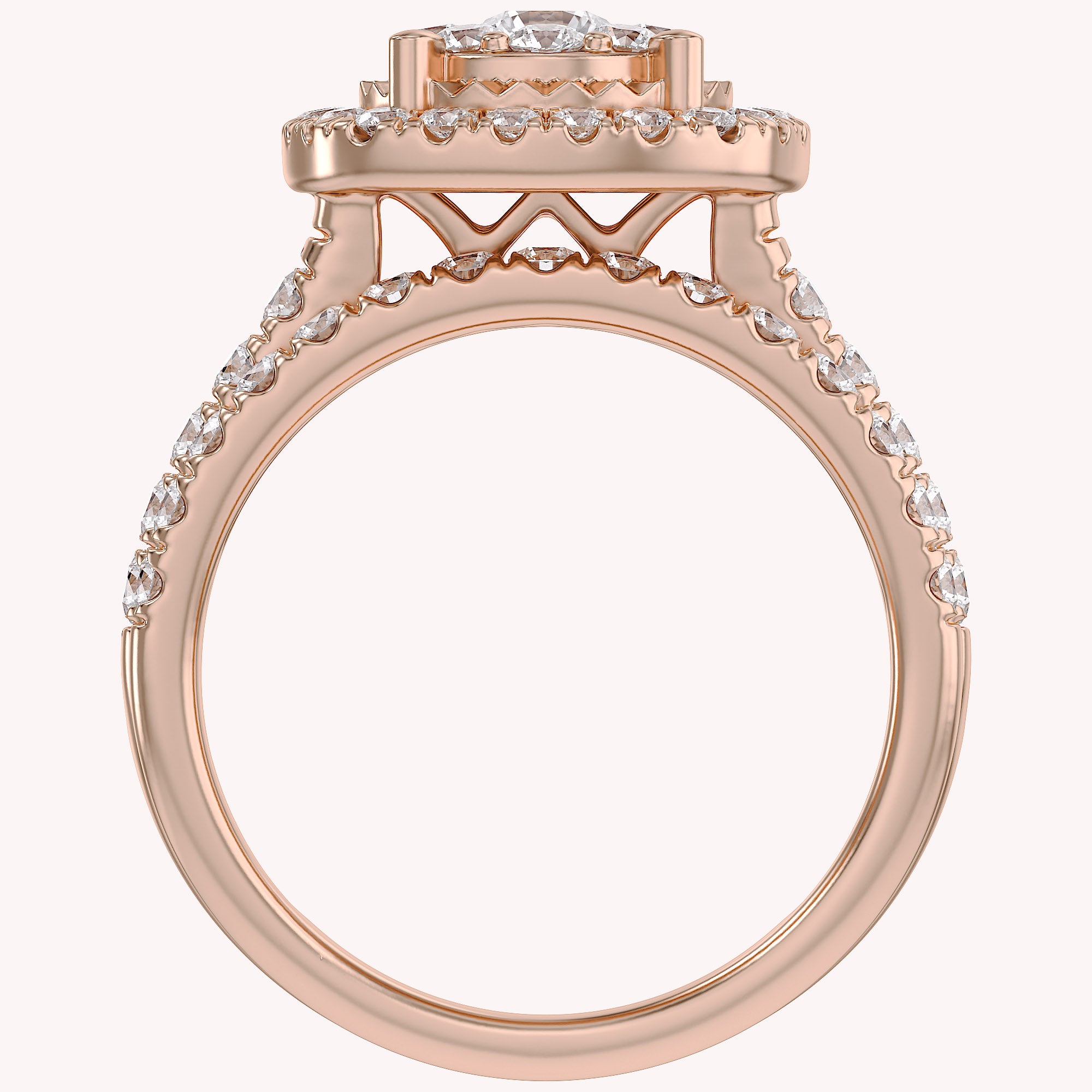 Halo Bridal Set Lab Grown Diamond Ring