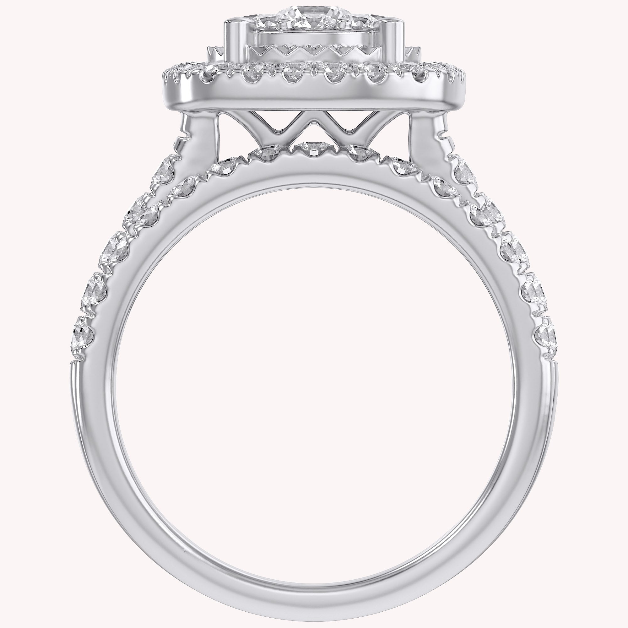 Halo Bridal Set Lab Grown Diamond Ring