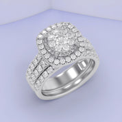 Halo Bridal Set Lab Grown Diamond Ring
