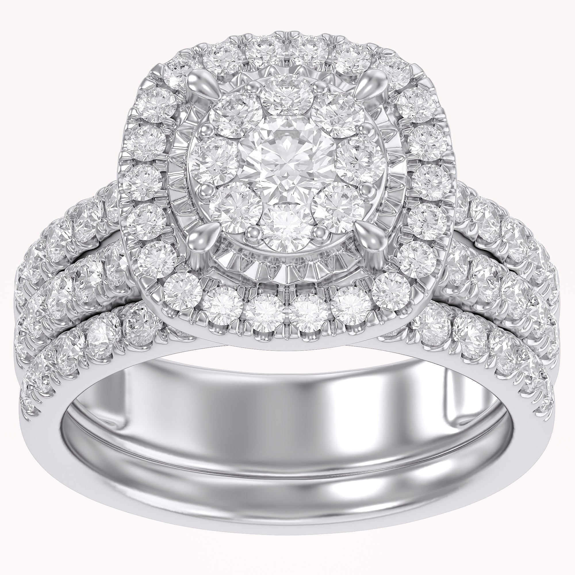 Halo Bridal Set Lab Grown Diamond Ring