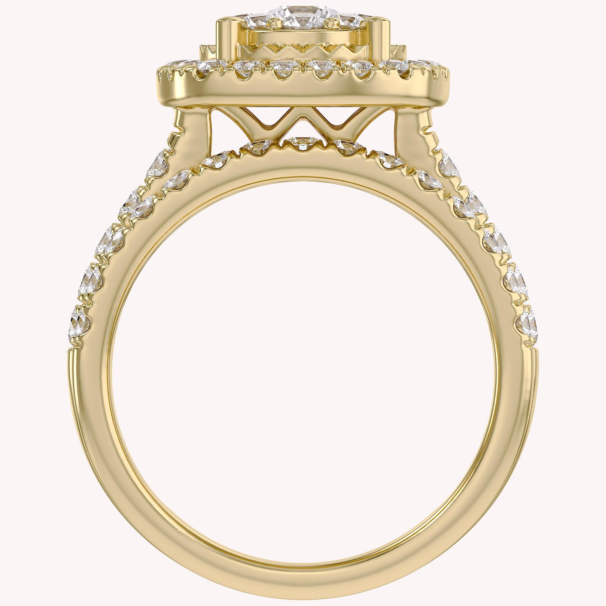 Halo Bridal Set Lab Grown Diamond Ring