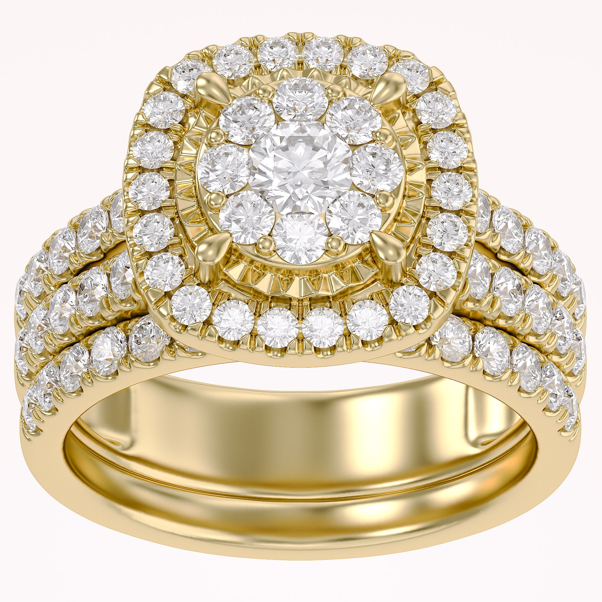 Halo Bridal Set Lab Grown Diamond Ring
