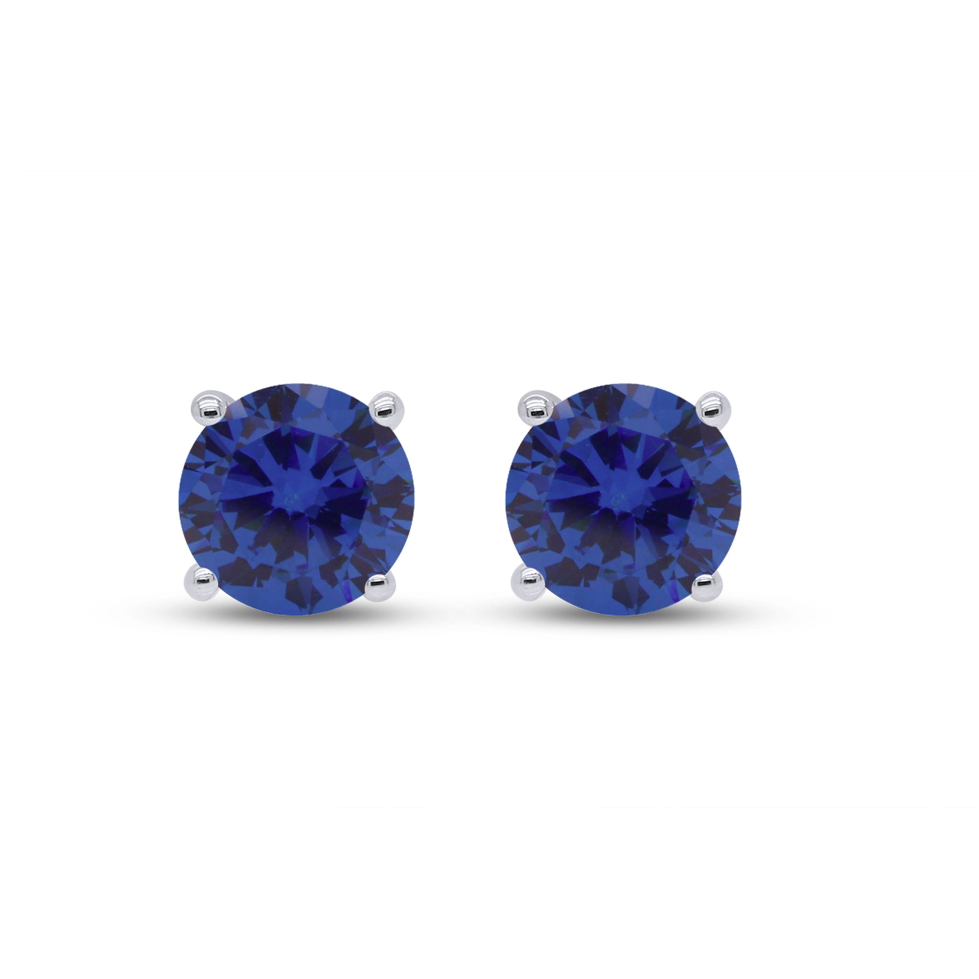 Birthstone Stud Earrings for Women, 4mm Round Simulated Gemstone Studs, Jewelry for Her (0.5 Ct)