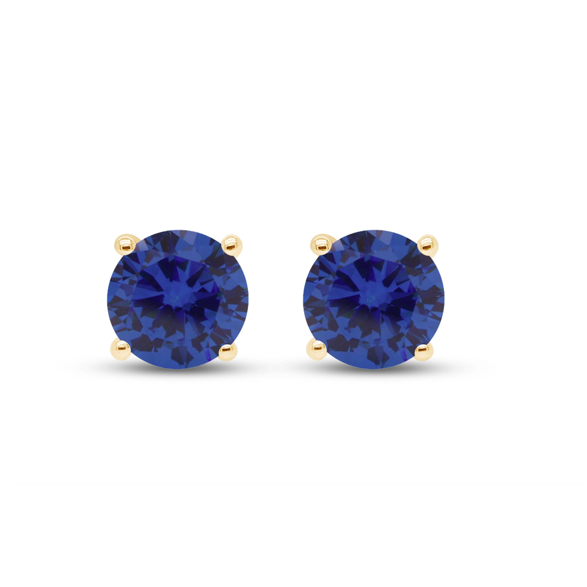 Birthstone Stud Earrings for Women, 4mm Round Simulated Gemstone Studs, Jewelry for Her (0.5 Ct)