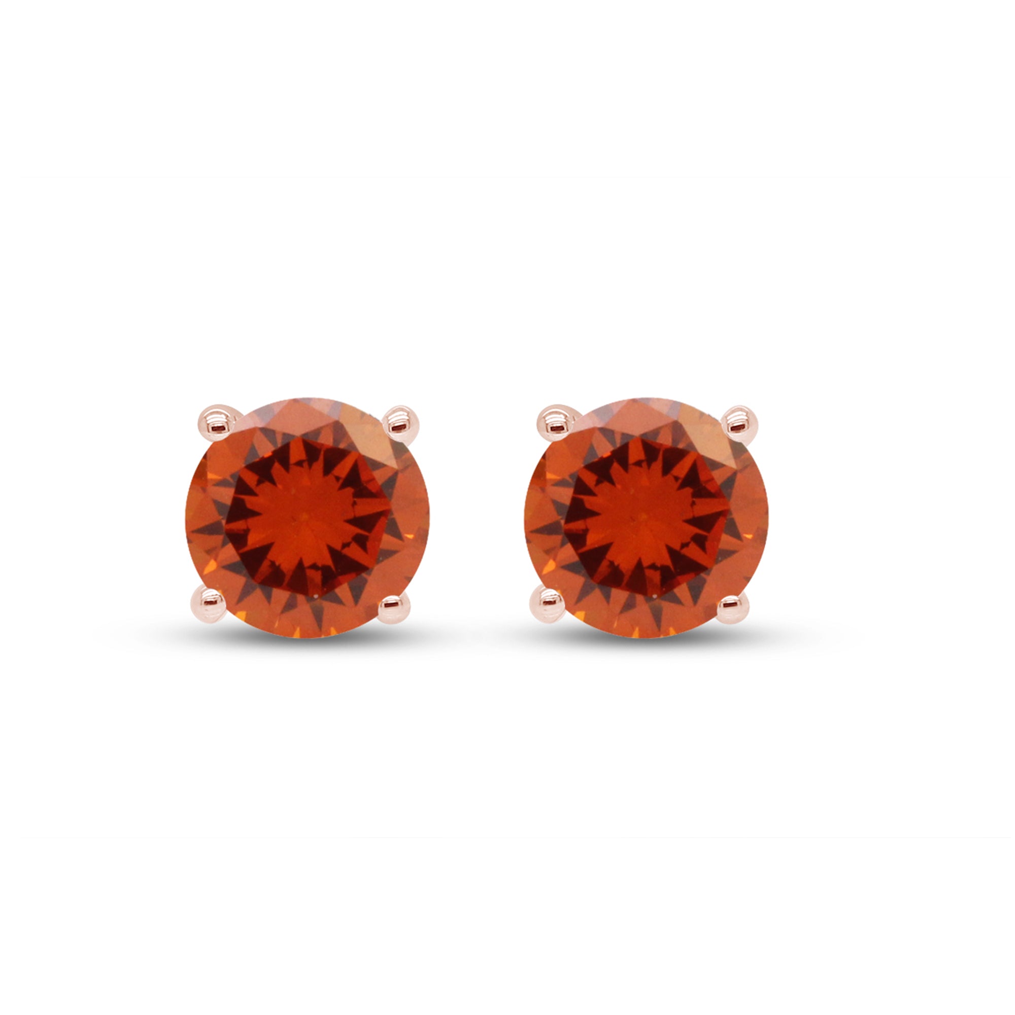 Birthstone Stud Earrings for Women, 4mm Round Simulated Gemstone Studs, Jewelry for Her (0.5 Ct)