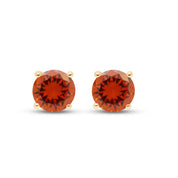 Birthstone Stud Earrings for Women, 4mm Round Simulated Gemstone Studs, Jewelry for Her (0.5 Ct)