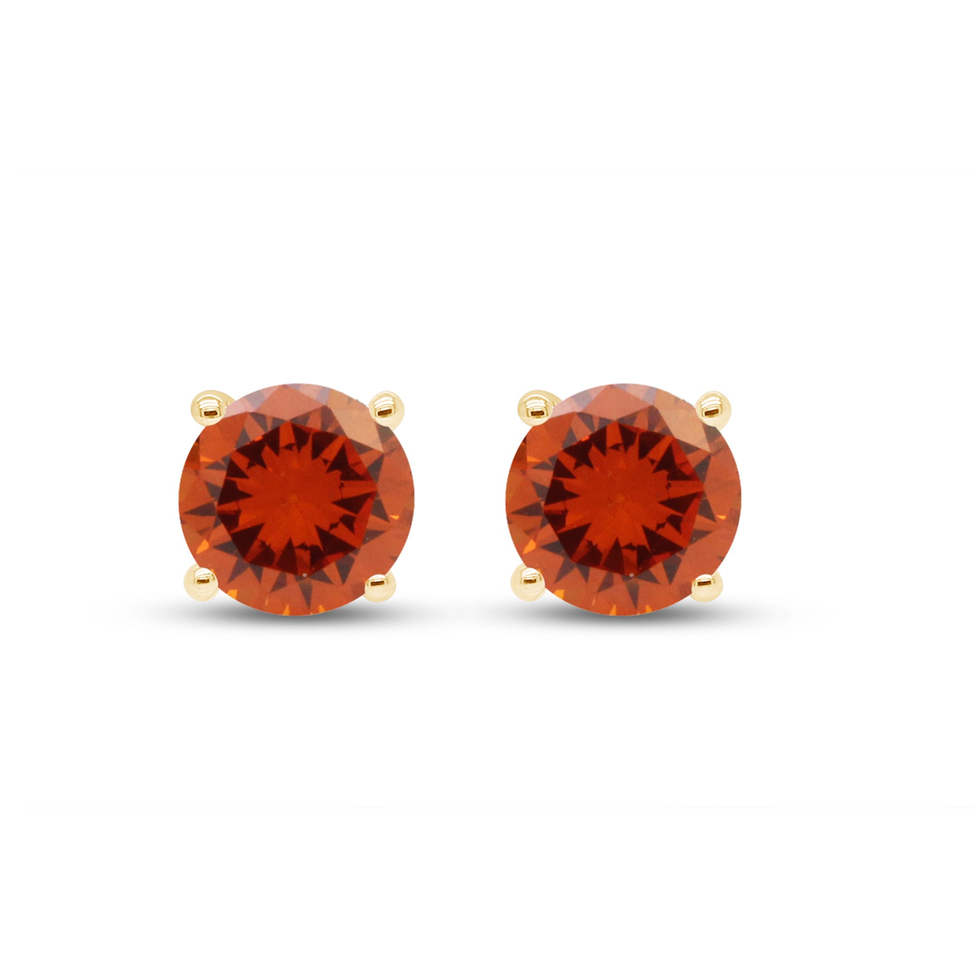 Birthstone Stud Earrings for Women, 4mm Round Simulated Gemstone Studs, Jewelry for Her (0.5 Ct)