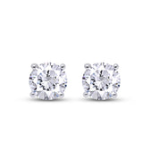 Birthstone Stud Earrings for Women, 4mm Round Simulated Gemstone Studs, Jewelry for Her (0.5 Ct)