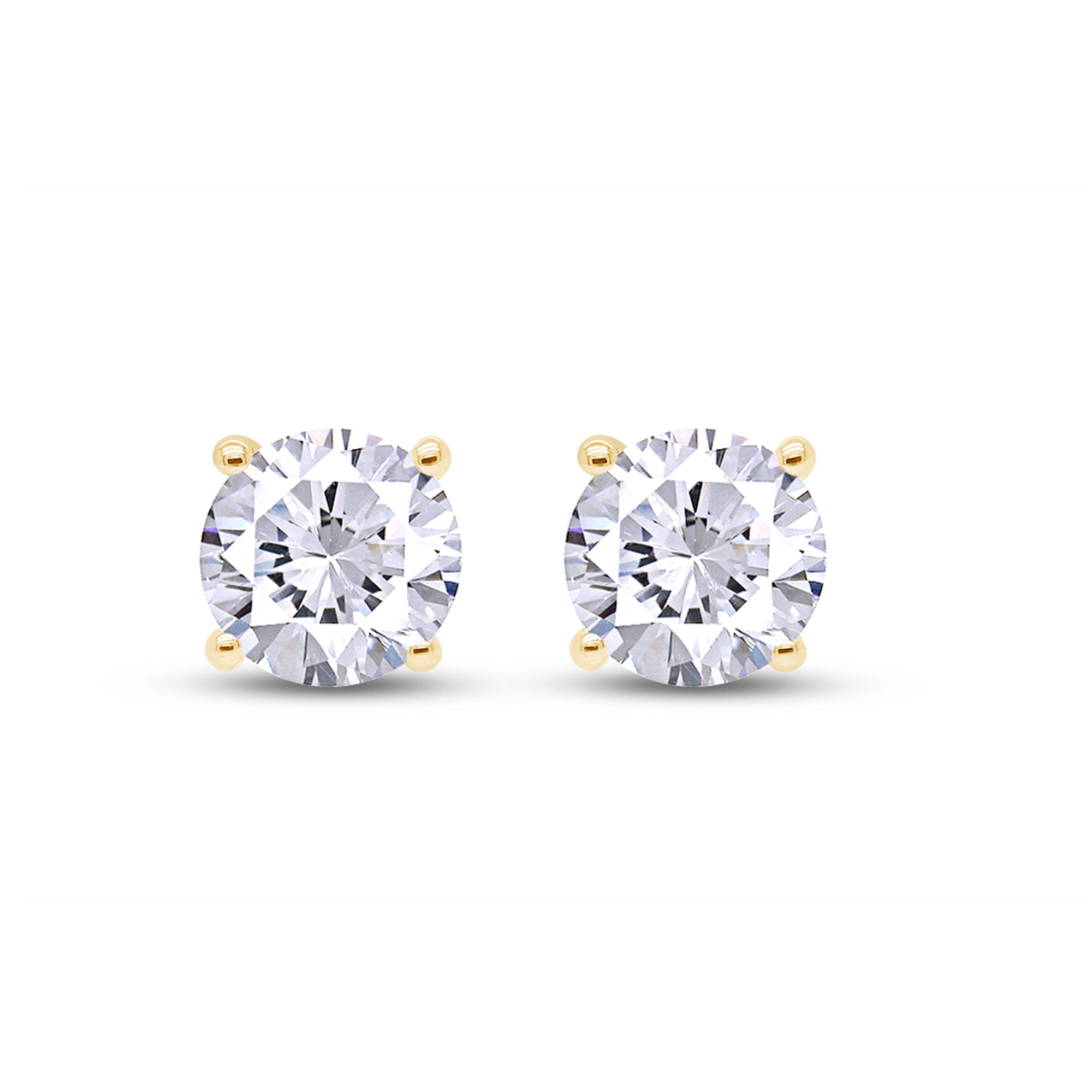 Birthstone Stud Earrings for Women, 4mm Round Simulated Gemstone Studs, Jewelry for Her (0.5 Ct)