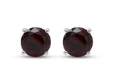 Birthstone Stud Earrings for Women, 4mm Round Simulated Gemstone Studs, Jewelry for Her (0.5 Ct)
