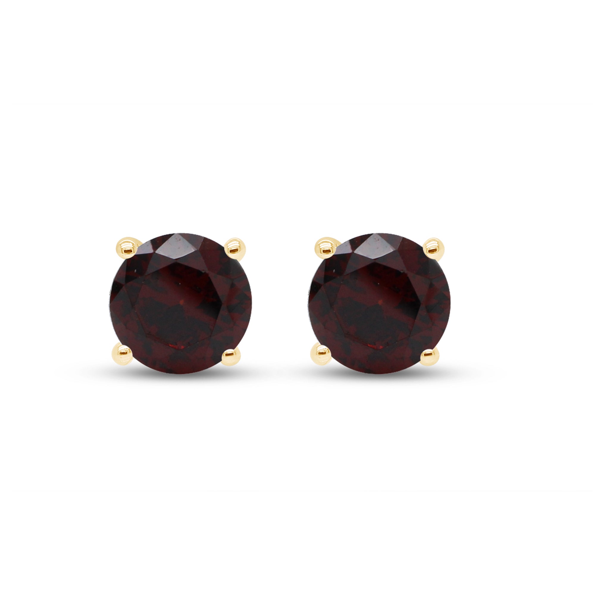 Birthstone Stud Earrings for Women, 4mm Round Simulated Gemstone Studs, Jewelry for Her (0.5 Ct)
