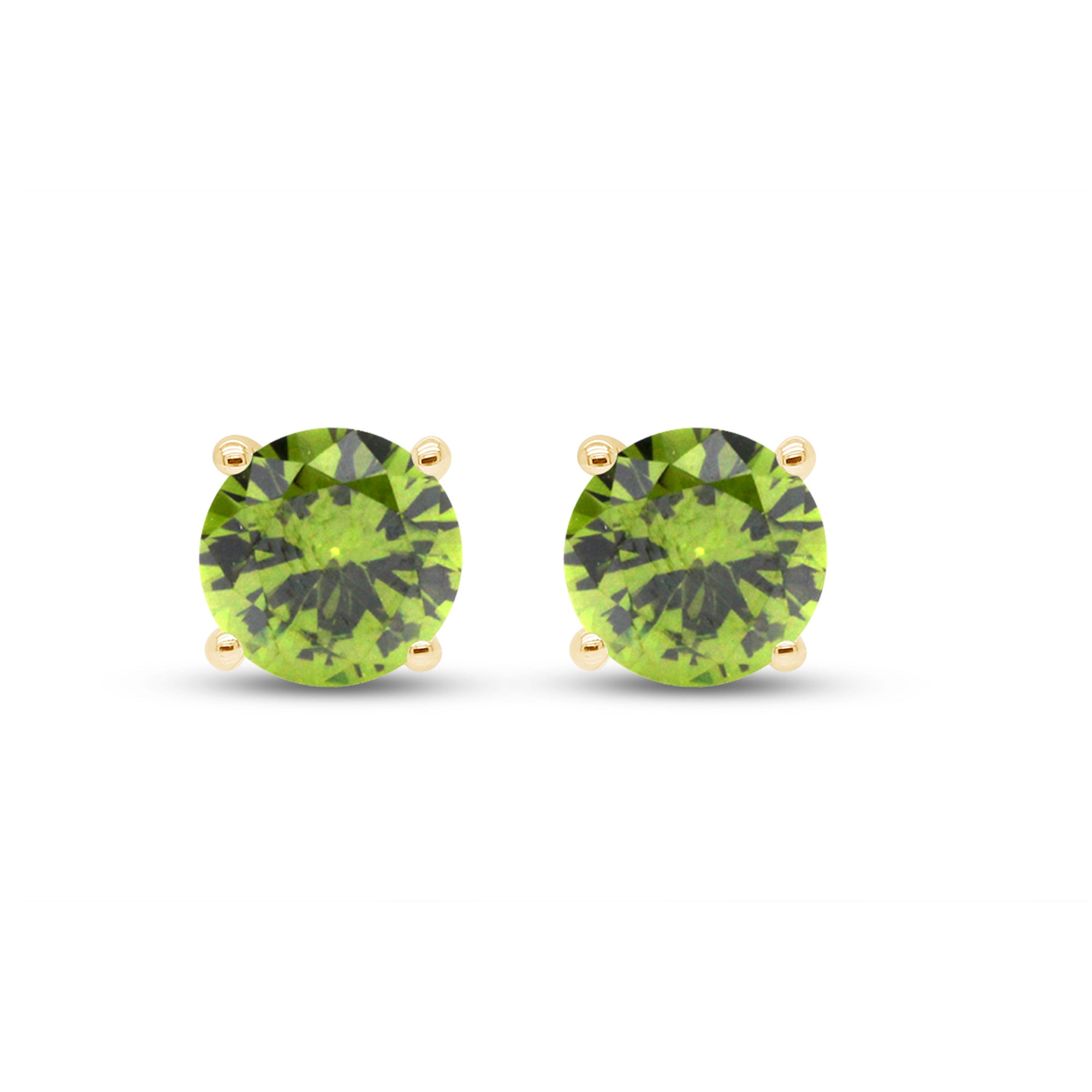 Birthstone Stud Earrings for Women, 4mm Round Simulated Gemstone Studs, Jewelry for Her (0.5 Ct)