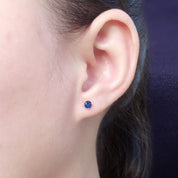 Solitaire Stud Earrings Simulated Birthstone 925 Sterling Silver