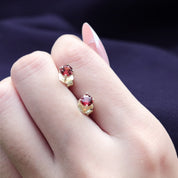 Solitaire Stud Earrings Simulated Birthstone 925 Sterling Silver