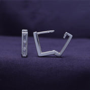 Petit Square Cubic Zirconia Huggies Earrings