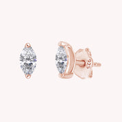 Marquise Cut Lab Created Moissanite Solitaire Stud Earrings