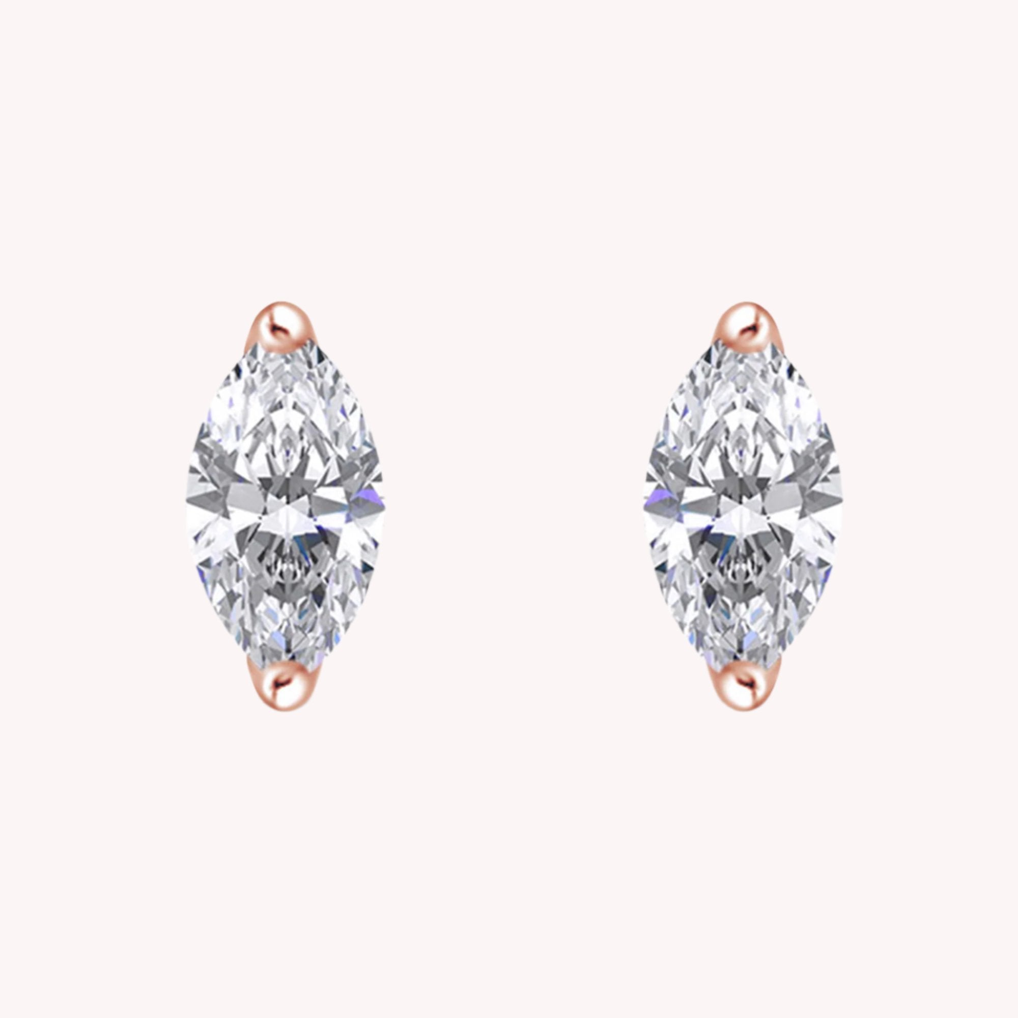 Marquise Cut Lab Created Moissanite Solitaire Stud Earrings