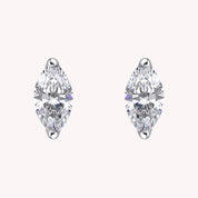 Marquise Cut Lab Created Moissanite Solitaire Stud Earrings