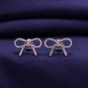 Bow Stud Earrings Sterling Silver