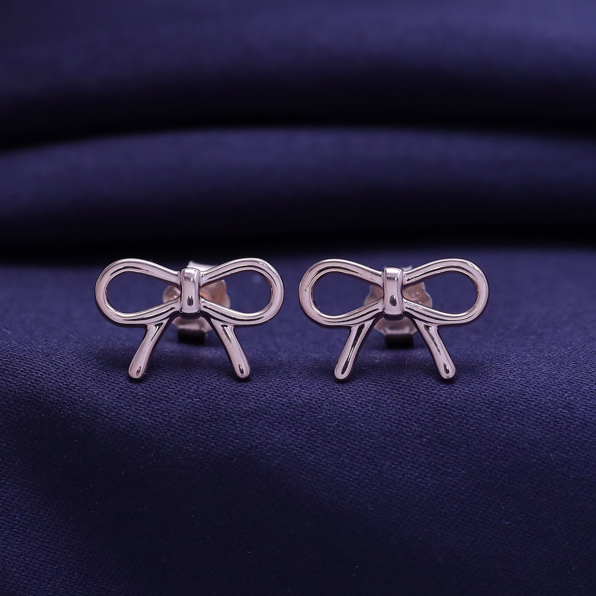 Bow Stud Earrings Sterling Silver