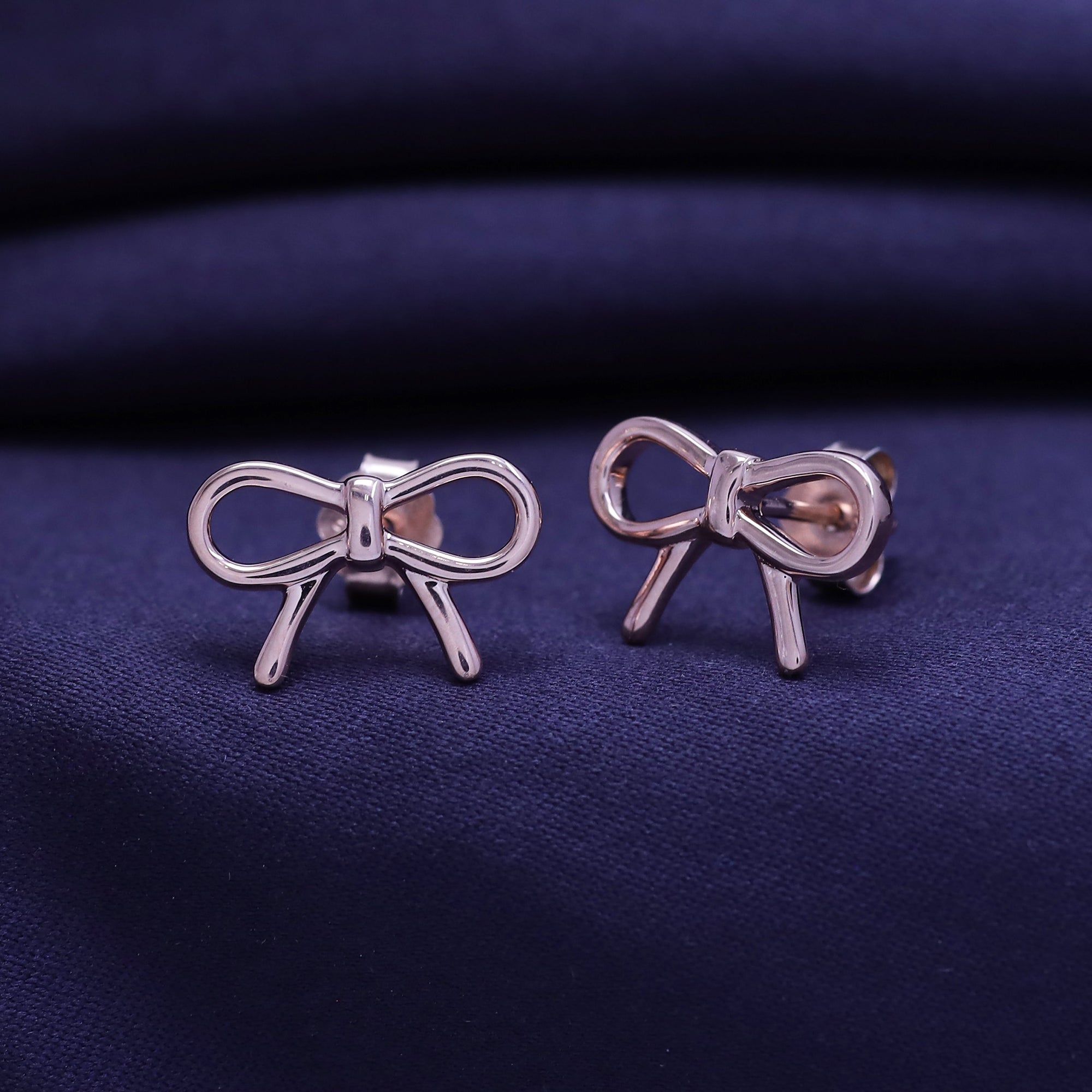 Bow Stud Earrings Sterling Silver