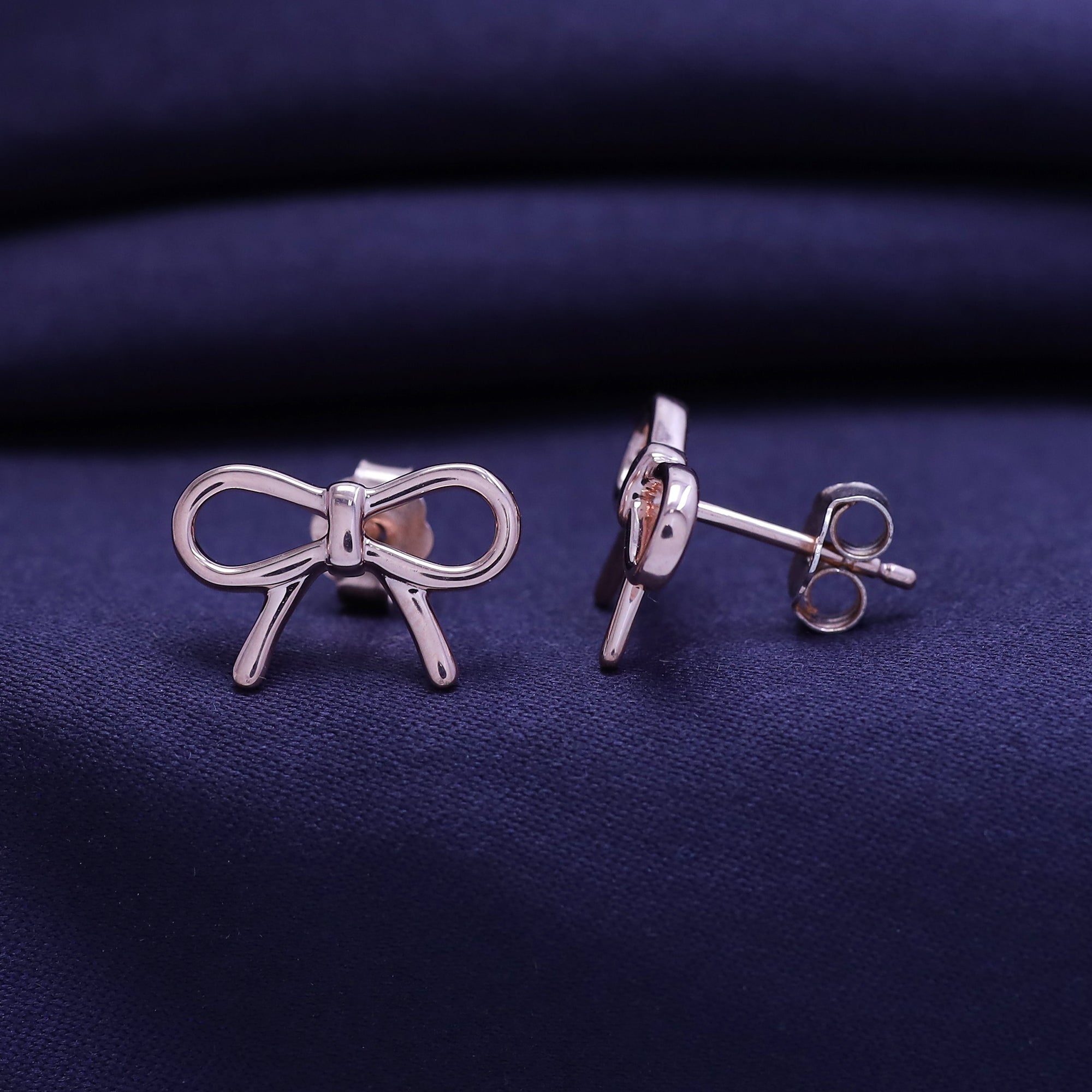 Bow Stud Earrings Sterling Silver