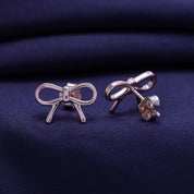 Bow Stud Earrings Sterling Silver