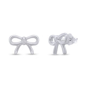 Bow Stud Earrings Sterling Silver