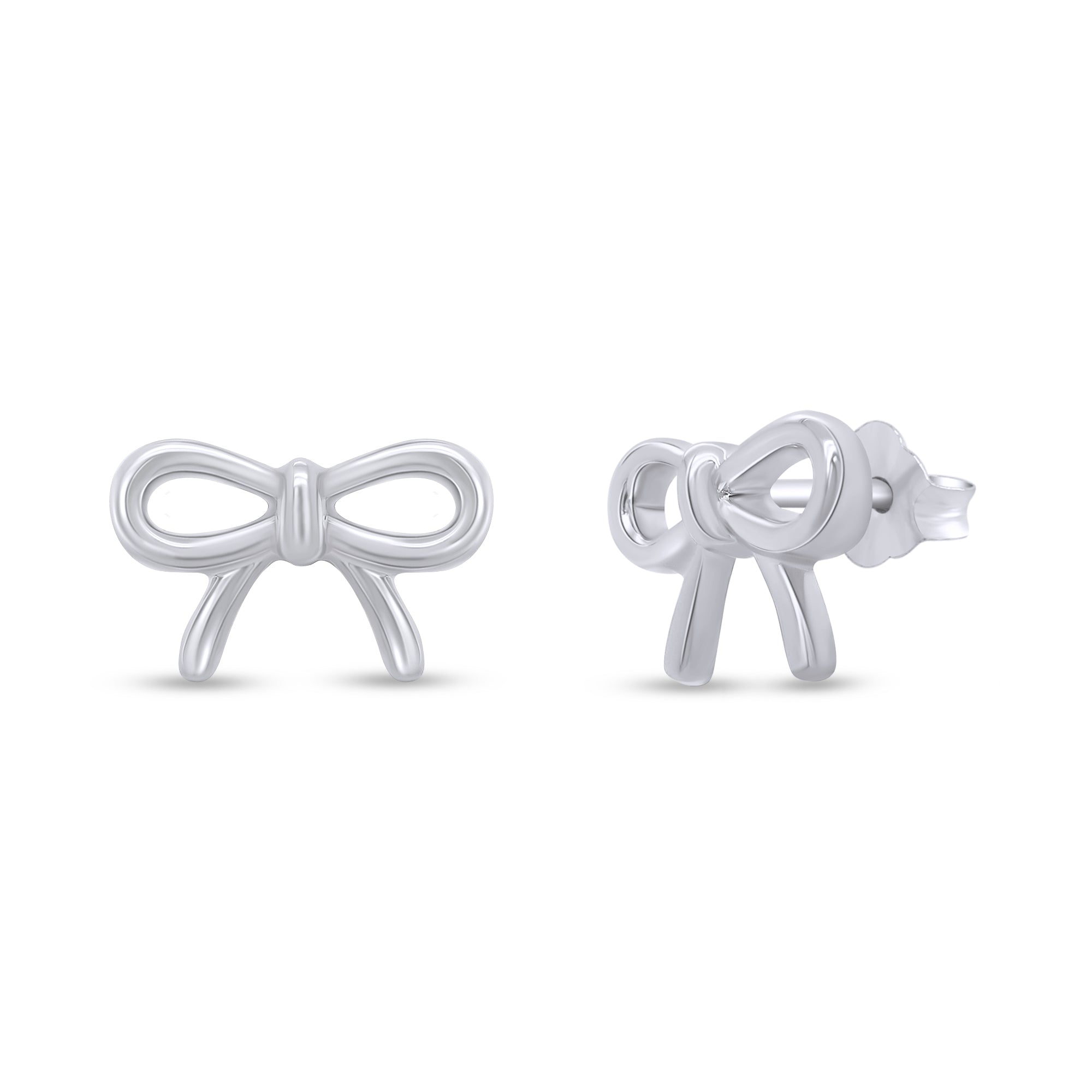 Bow Stud Earrings Sterling Silver