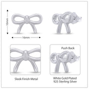 Bow Stud Earrings Sterling Silver
