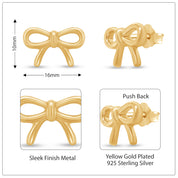 Bow Stud Earrings Sterling Silver