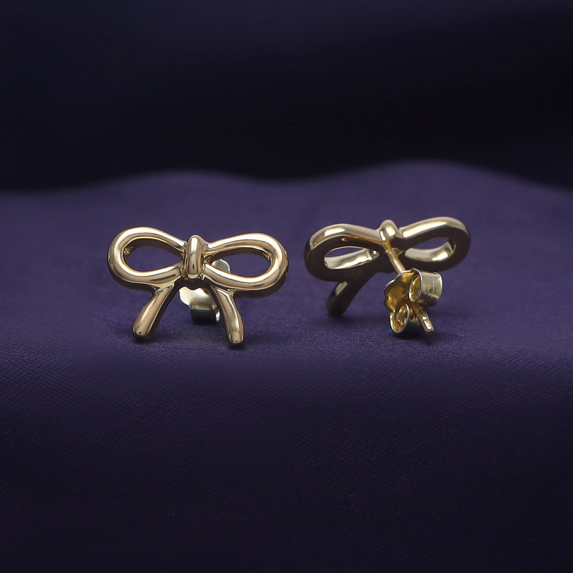 Bow Stud Earrings Sterling Silver