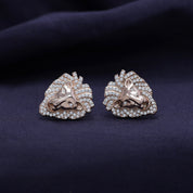 Lion Head Stud Earrings for Men Lab Created Moissanite Diamond
