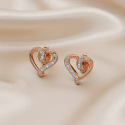 Heart Stud Earrings Lab Grown Diamond