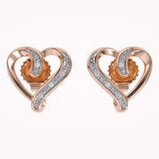Heart Stud Earrings Natural Diamond