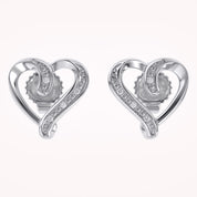 Heart Stud Earrings Natural Diamond