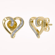 Heart Stud Earrings Natural Diamond