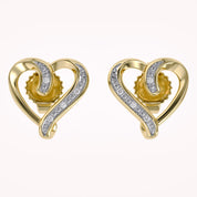 Heart Stud Earrings Natural Diamond