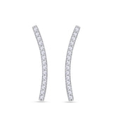 Cubic Zirconia Dainty Curved Bar Stud Earrings